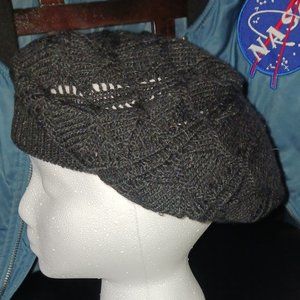 Knit Stretchy Black Beret